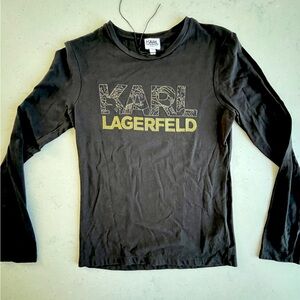 Karl Lagerfeld Kids Black Long Sleeve Shirt